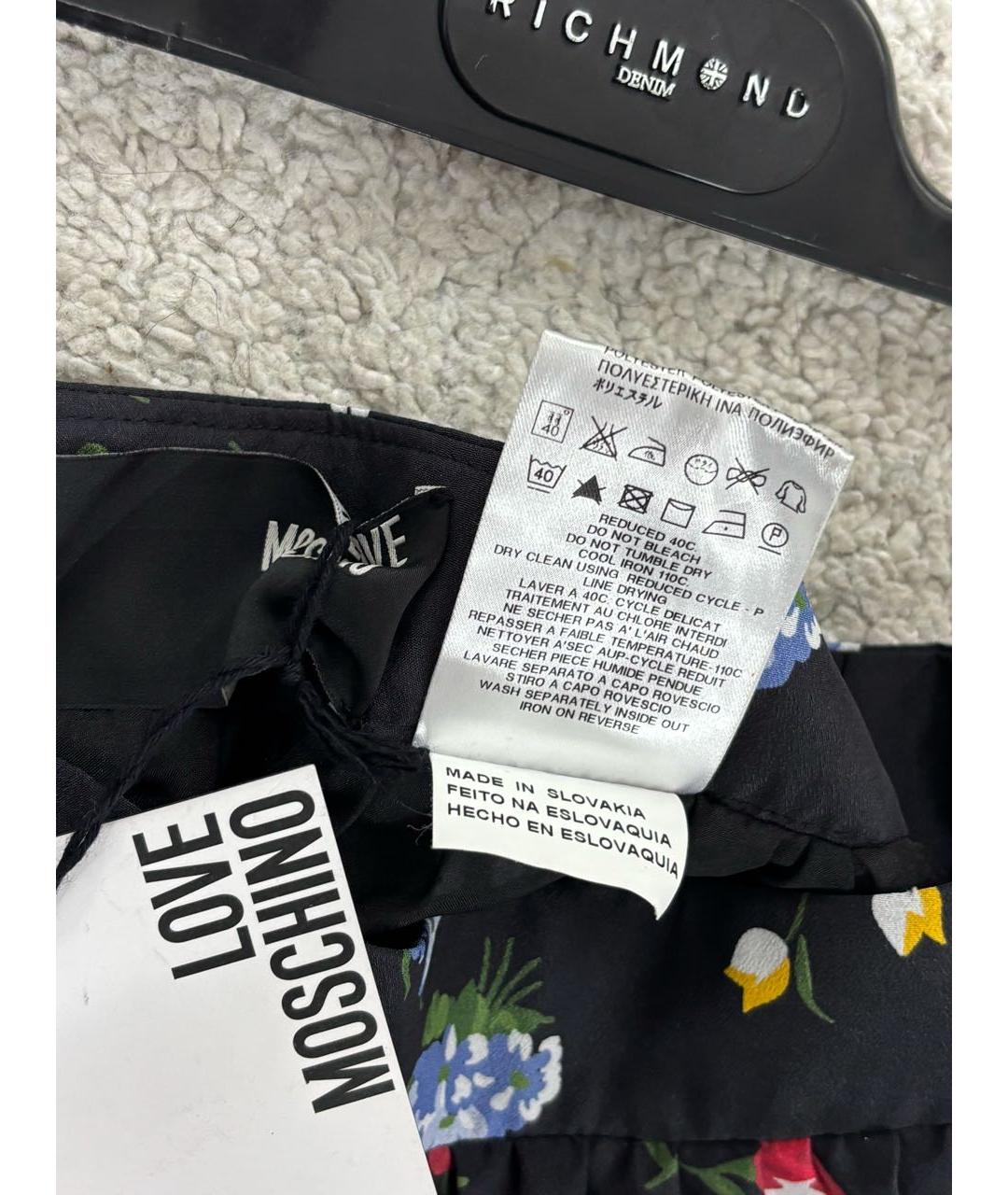 LOVE MOSCHINO Черная полиэстеровая юбка макси, фото 8