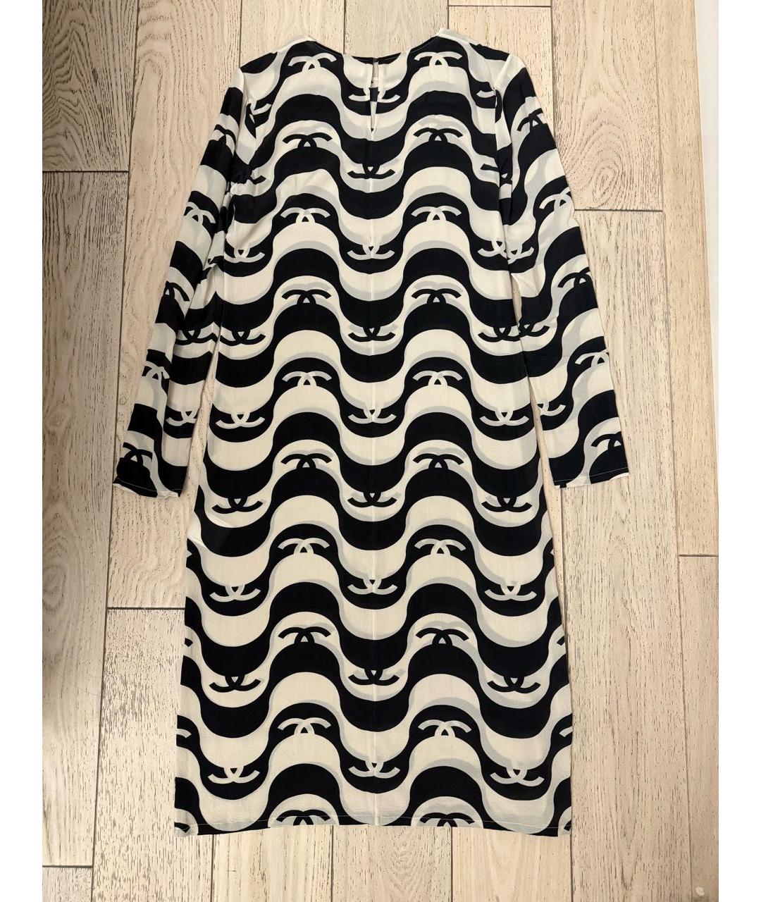 CHANEL Черное шелковое повседневное платье, фото 2