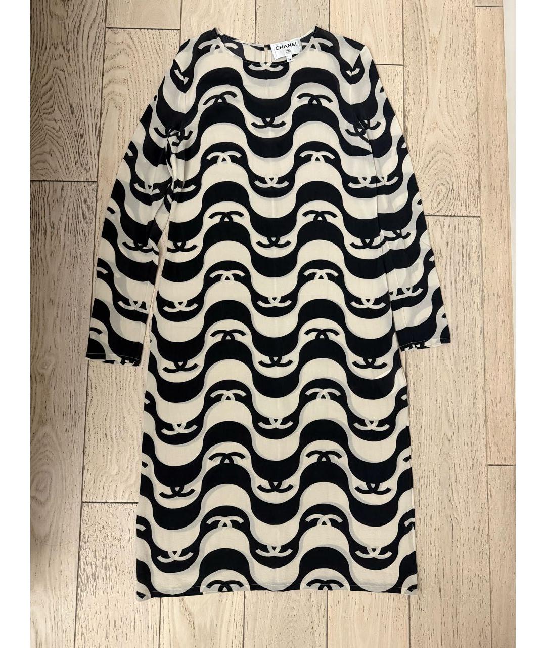 CHANEL Черное шелковое повседневное платье, фото 9