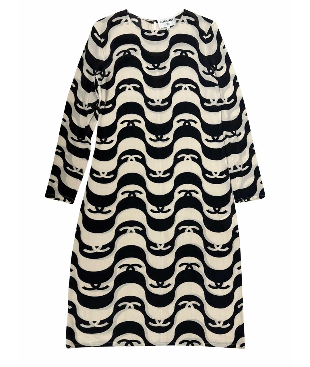 CHANEL Черное шелковое повседневное платье, фото 1