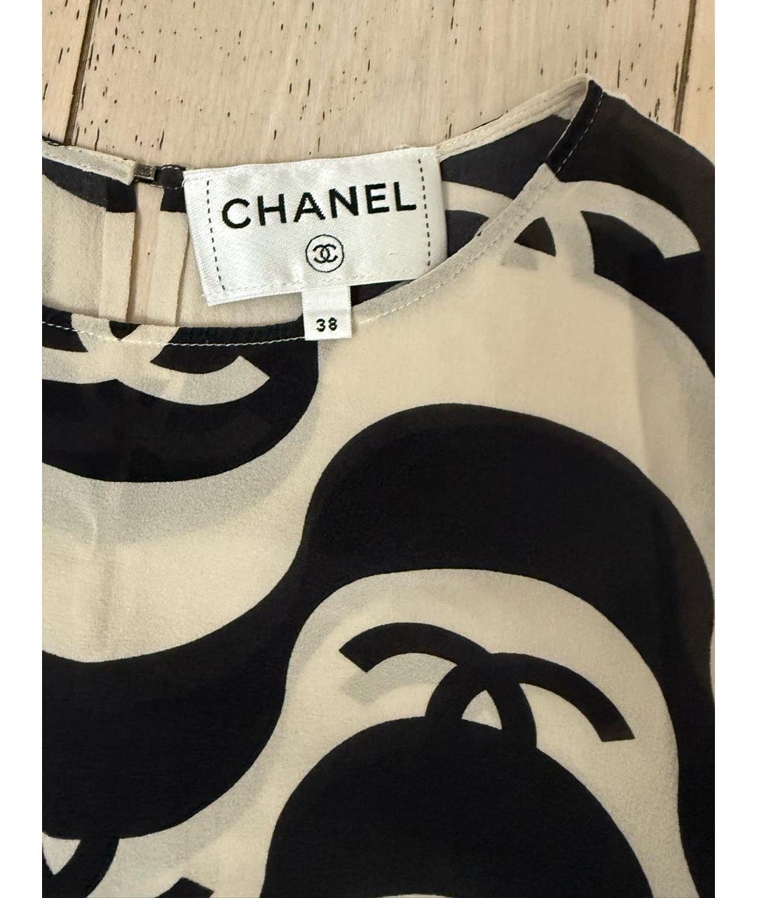 CHANEL Черное шелковое повседневное платье, фото 3