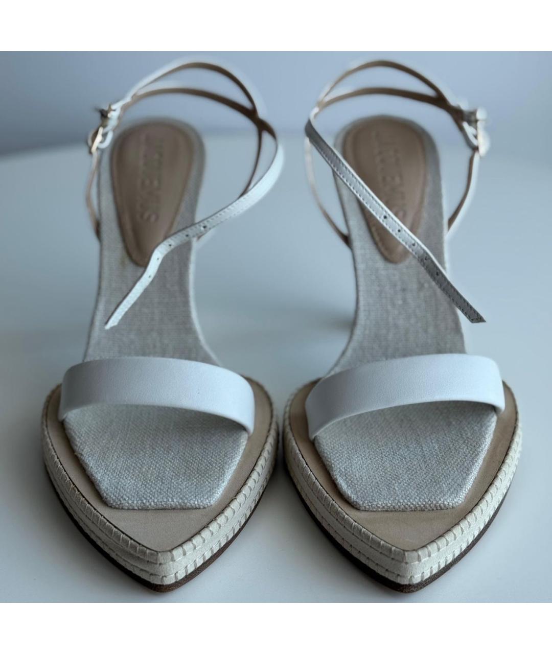 JACQUEMUS Белые кожаные босоножки, фото 2