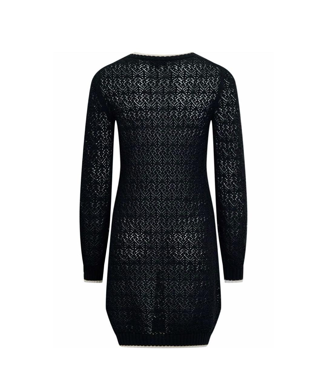 CHANEL Черное шерстяное повседневное платье, фото 2