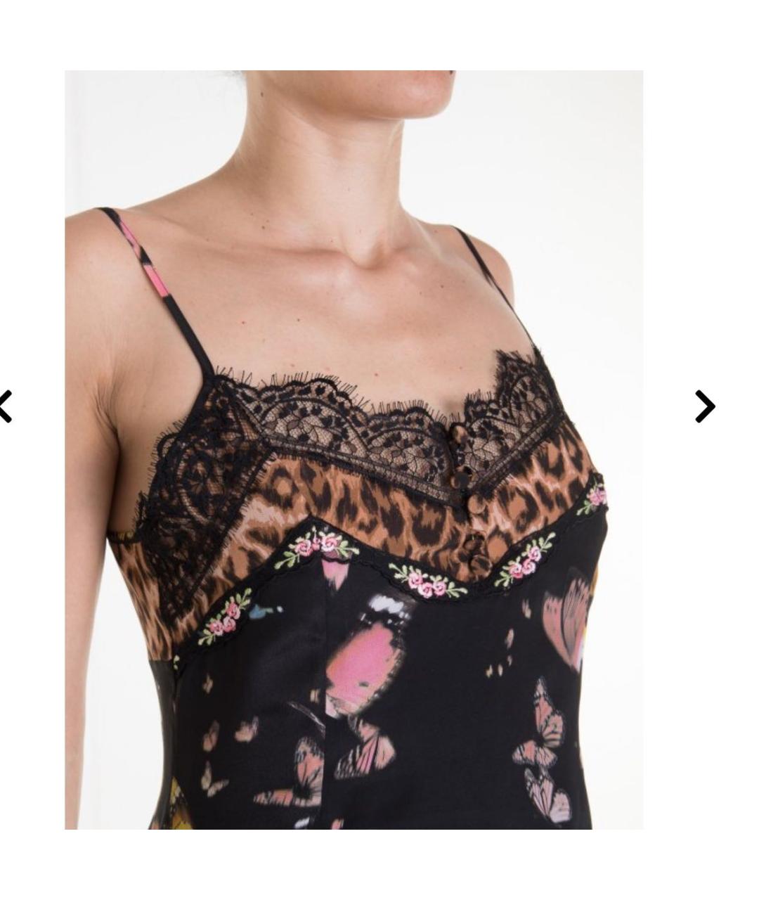 BLUMARINE Черное шелковое повседневное платье, фото 3