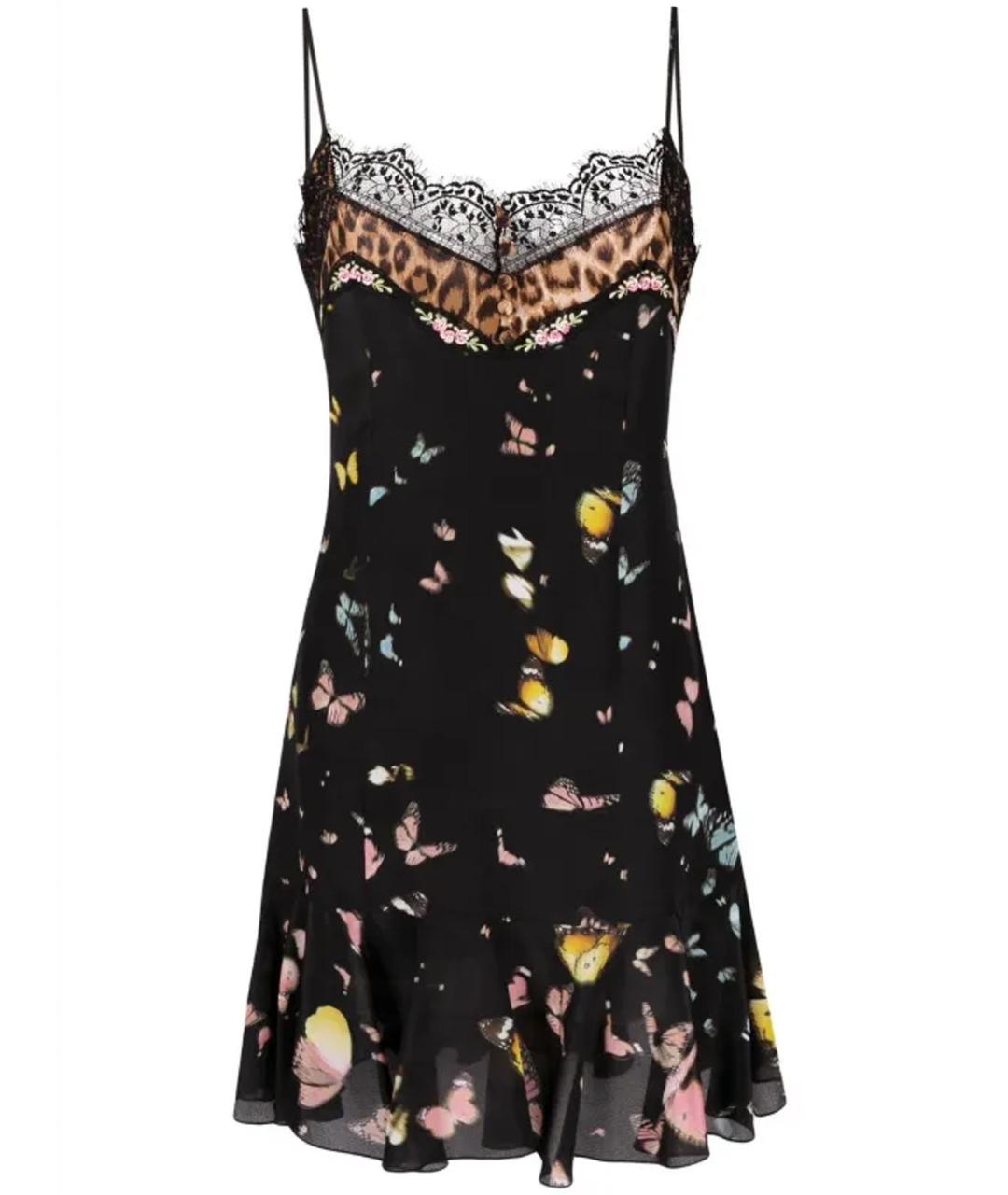 BLUMARINE Черное шелковое повседневное платье, фото 1