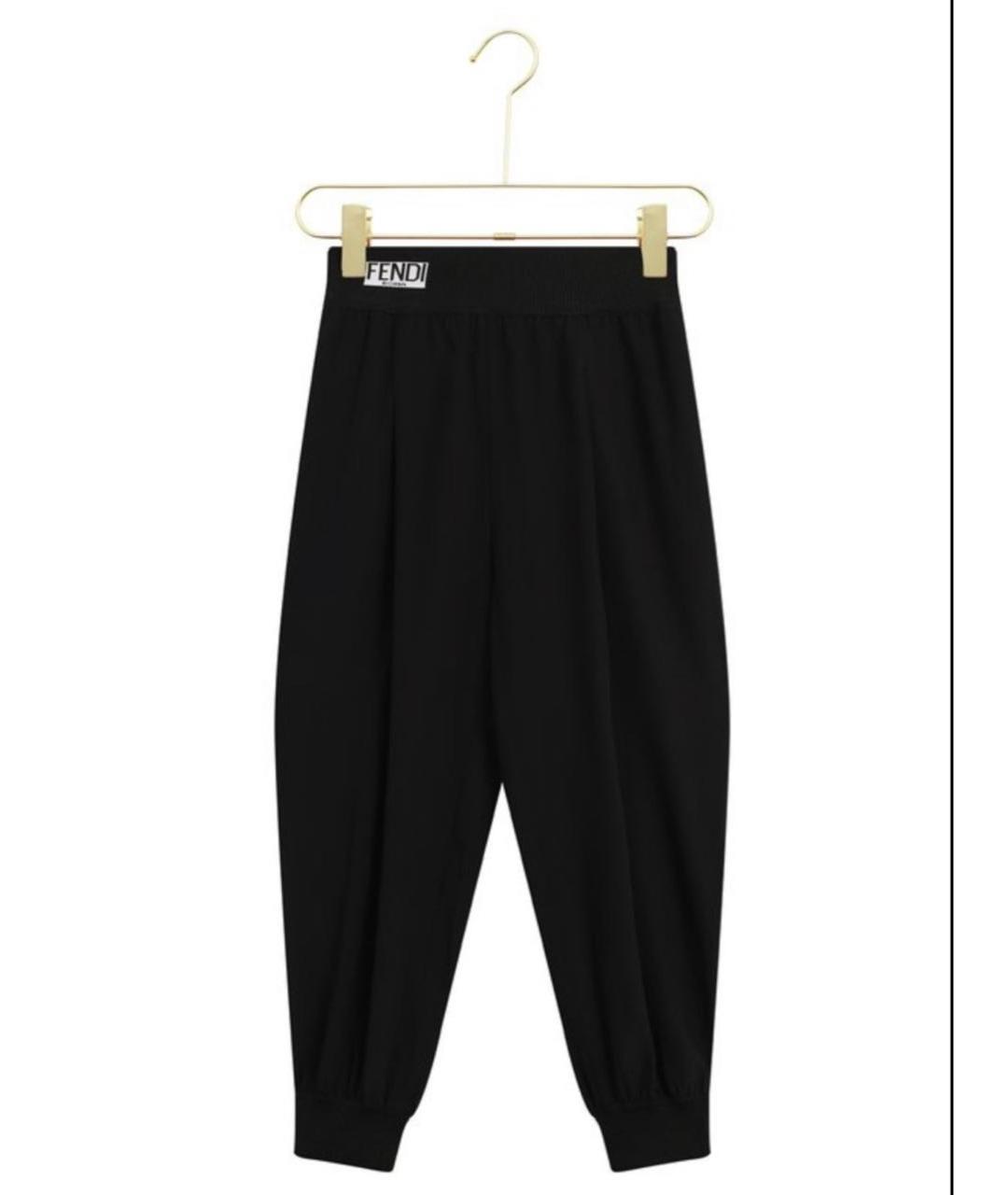 FENDI Черные шелковые бриджи, фото 5