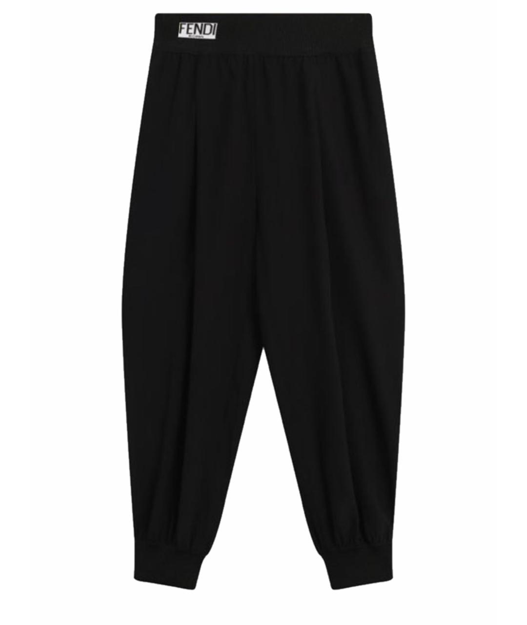 FENDI Черные шелковые бриджи, фото 1