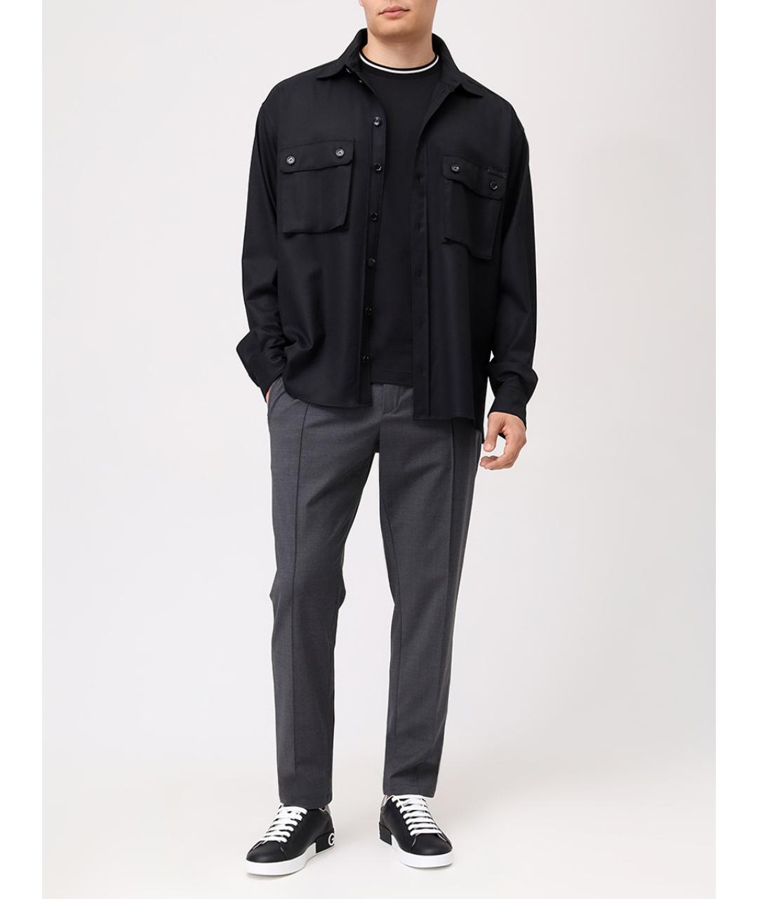 DOLCE&GABBANA Черное поло с длинным рукавом, фото 2