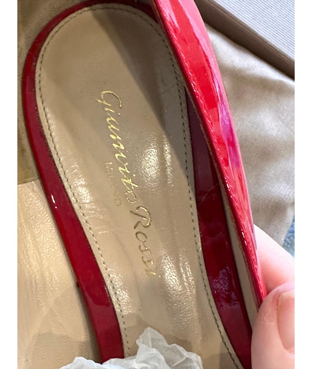 GIANVITO ROSSI Красные эспадрильи из лакированной кожи, фото 5