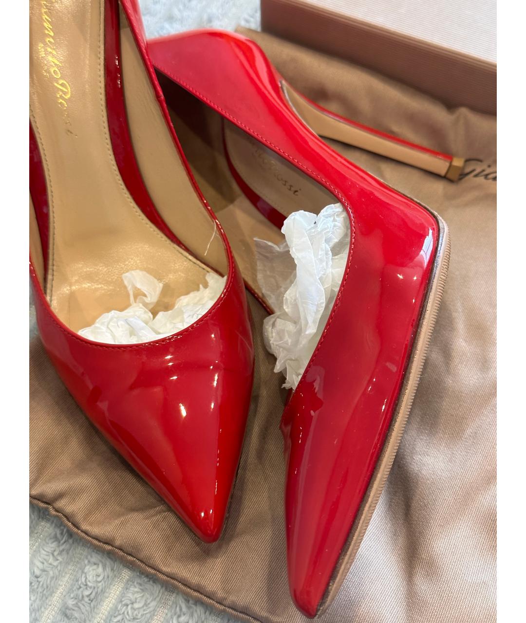 GIANVITO ROSSI Красные эспадрильи из лакированной кожи, фото 2