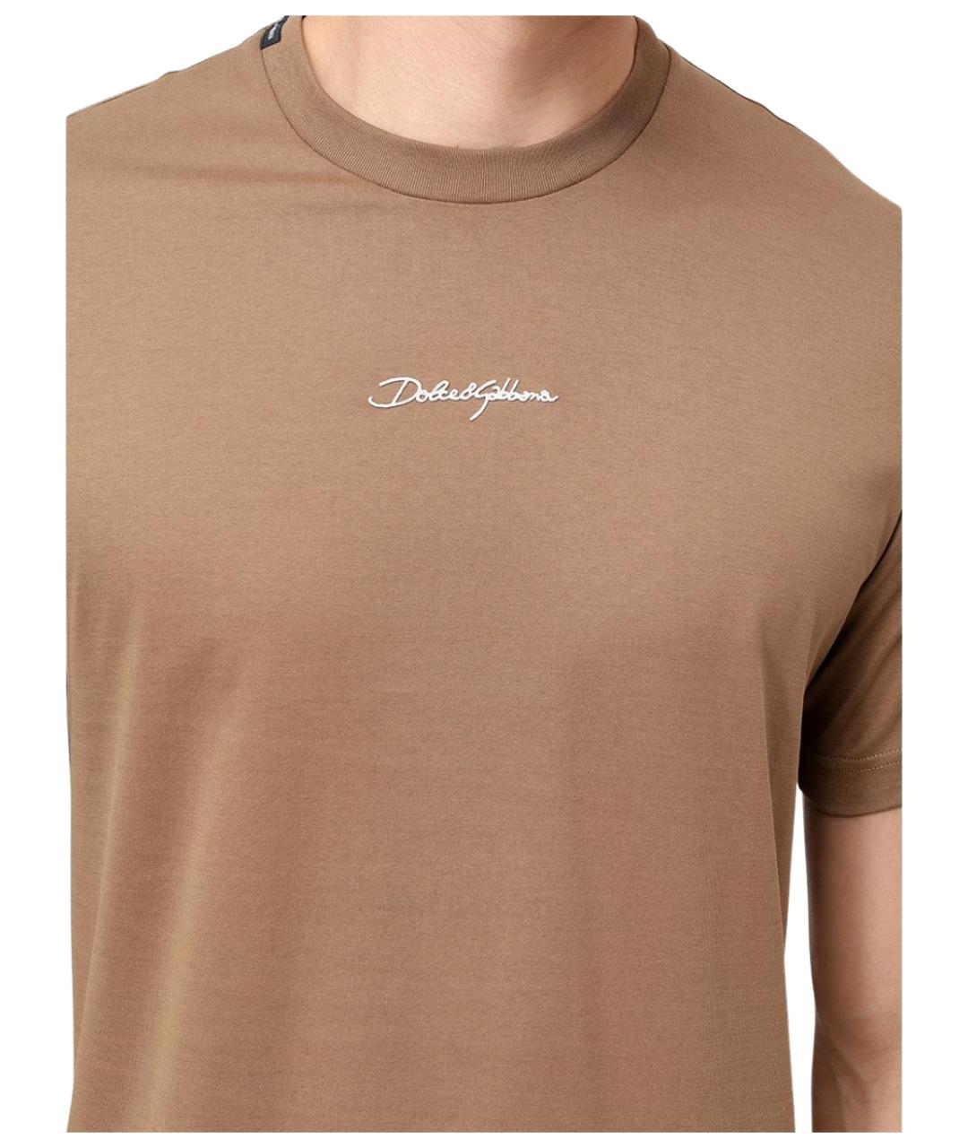 DOLCE&GABBANA Коричневое поло с длинным рукавом, фото 5