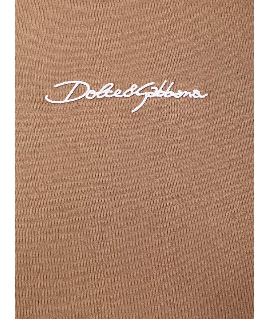 DOLCE&GABBANA Коричневое поло с длинным рукавом, фото 6