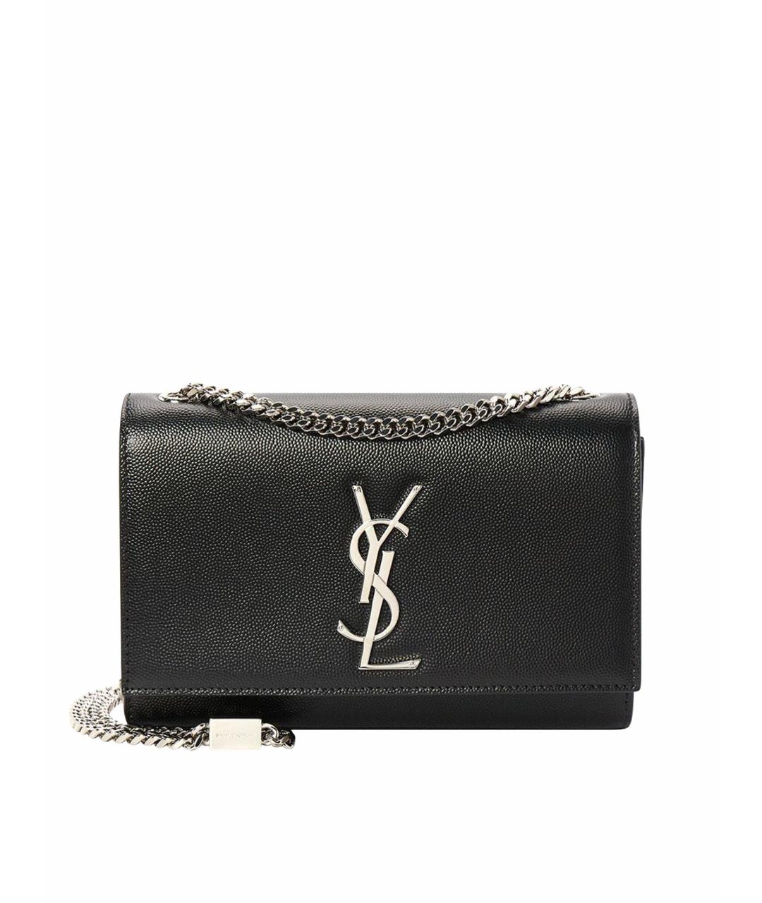 SAINT LAURENT Черная кожаная сумка через плечо, фото 1