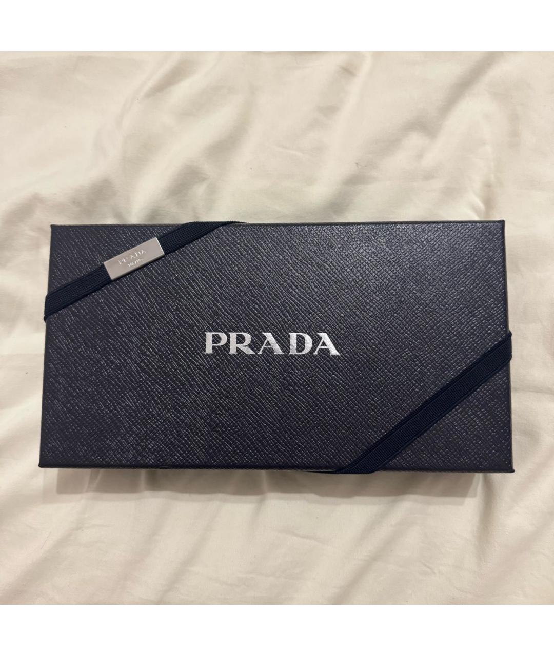 PRADA Черный кожаный кошелек, фото 4
