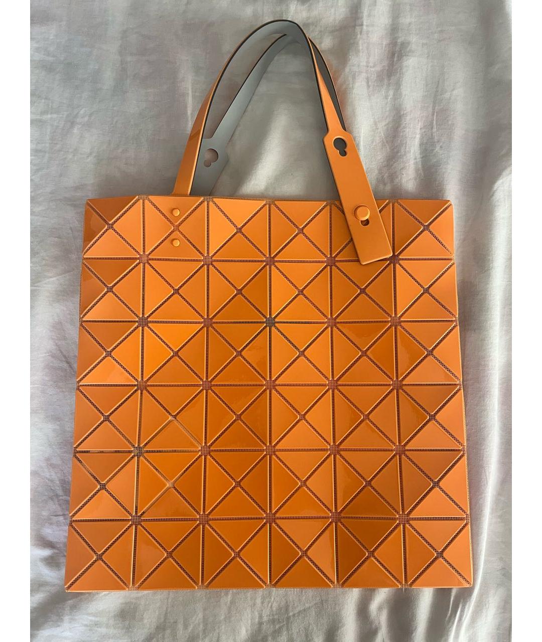 ISSEY MIYAKE Оранжевая синтетическая сумка с короткими ручками, фото 7
