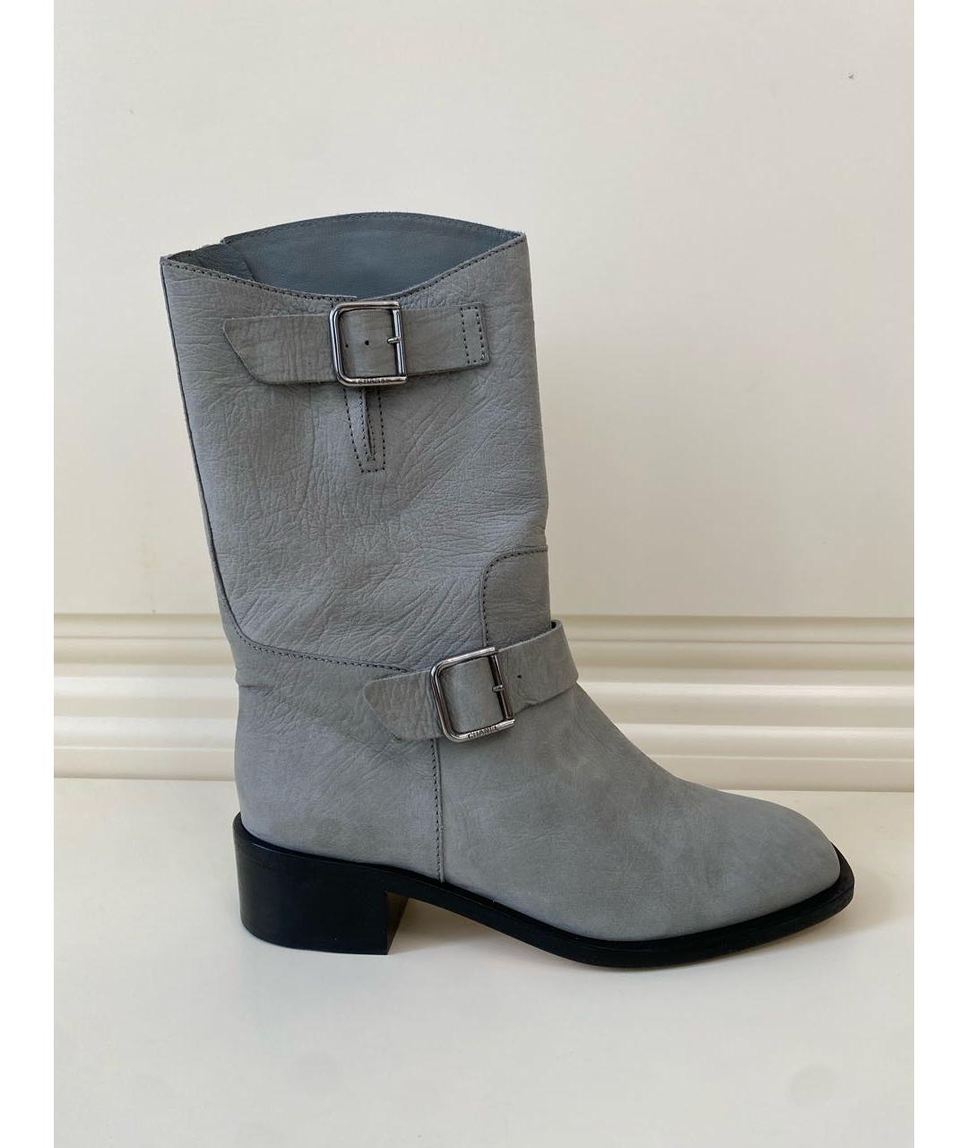 CHANEL Серые замшевые полусапоги, фото 9