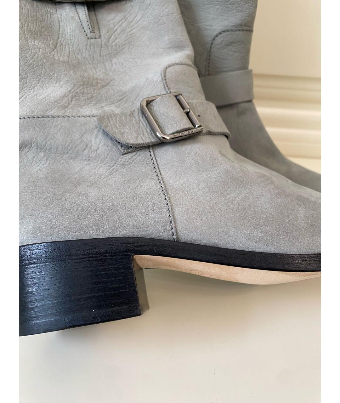 CHANEL Серые замшевые полусапоги, фото 4