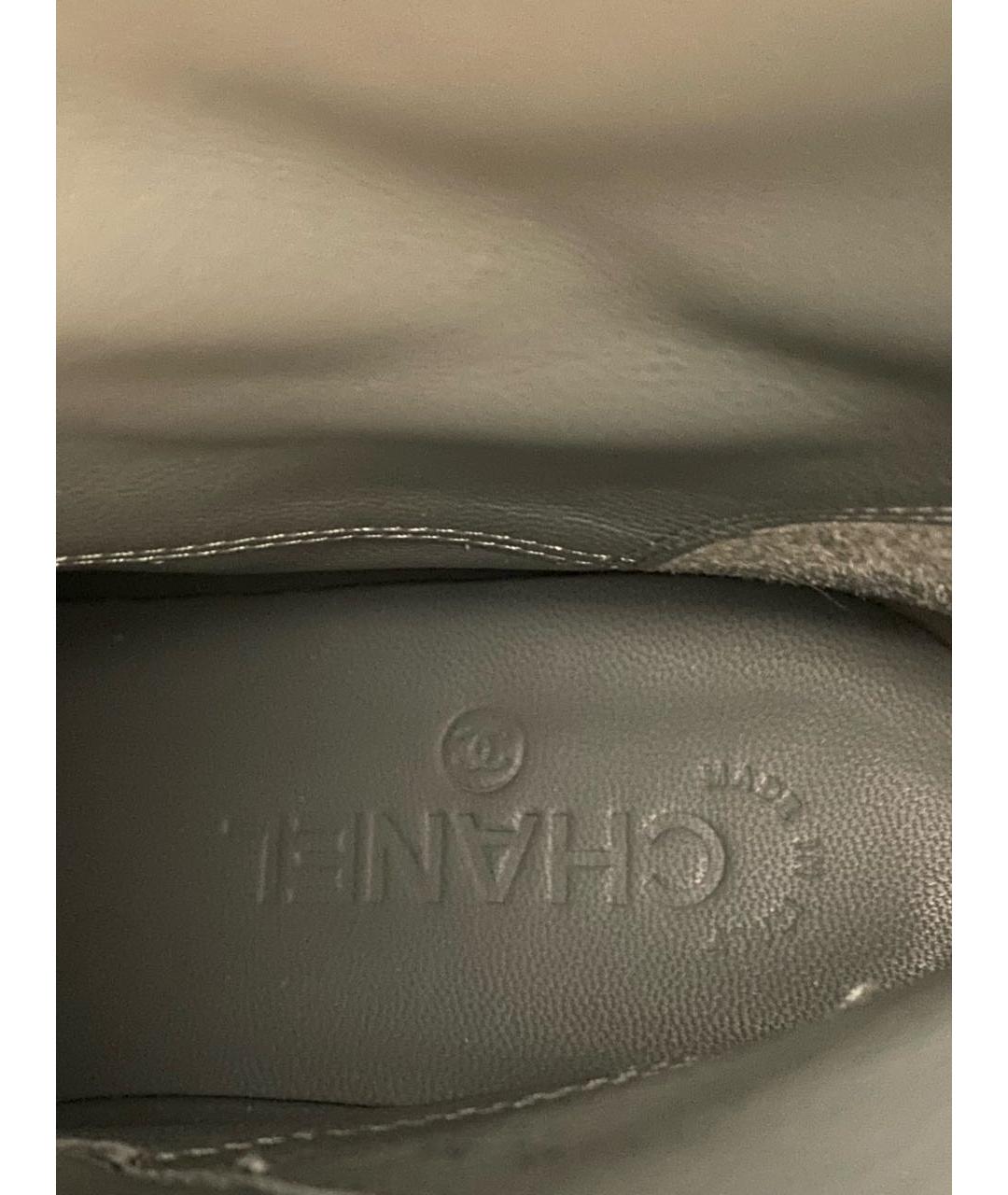 CHANEL Серые замшевые полусапоги, фото 6