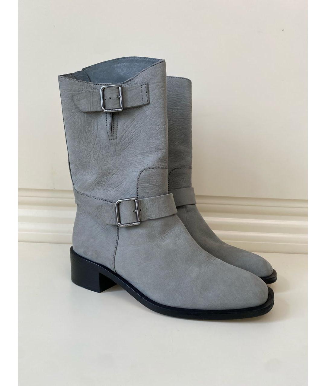 CHANEL Серые замшевые полусапоги, фото 2