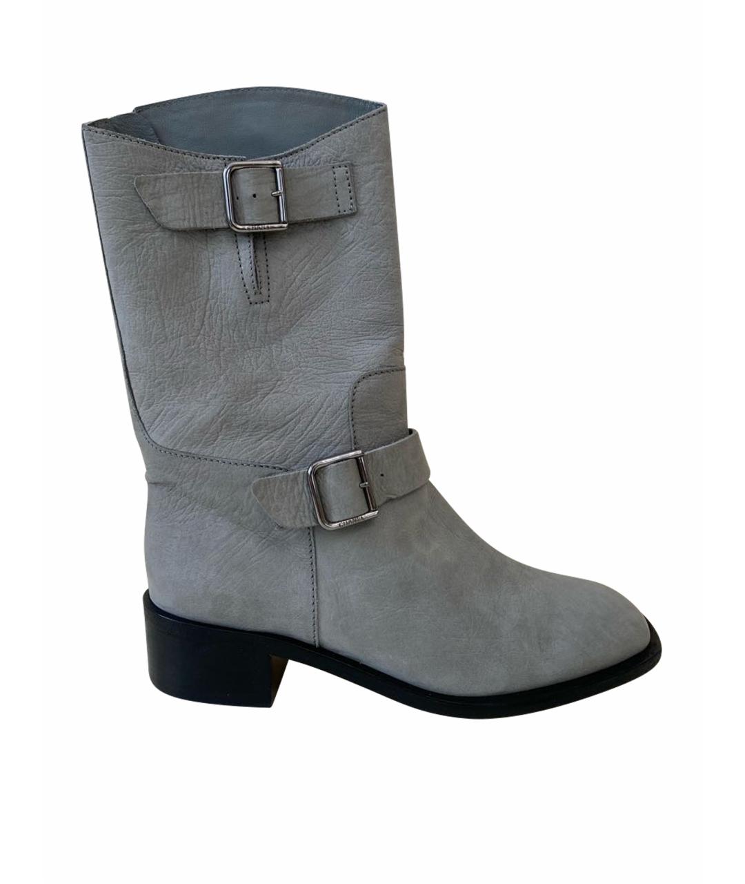 CHANEL Серые замшевые полусапоги, фото 1