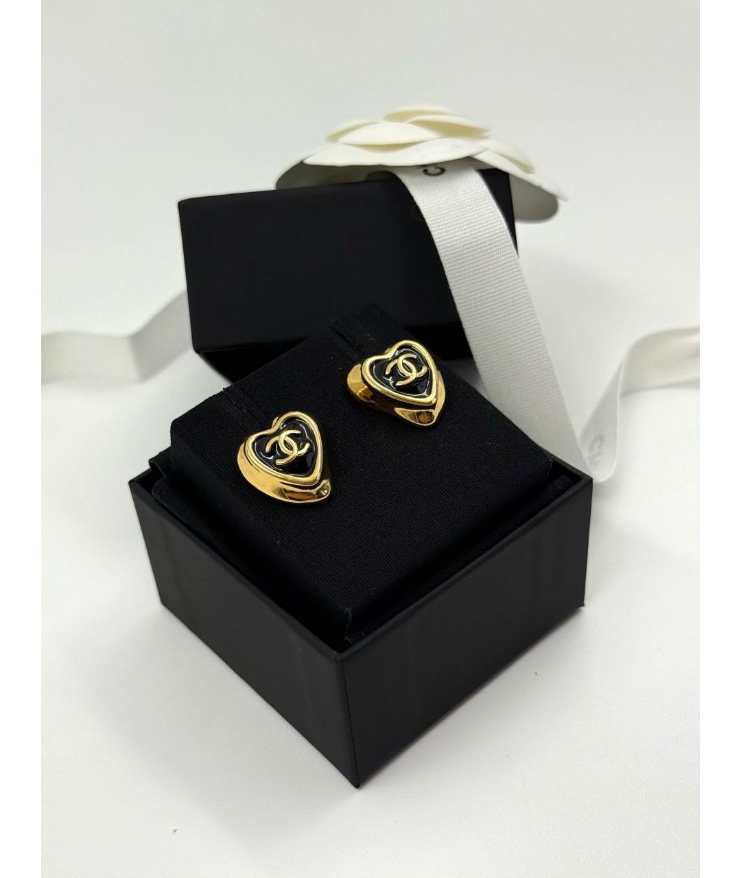 CHANEL Золотые металлические серьги, фото 5