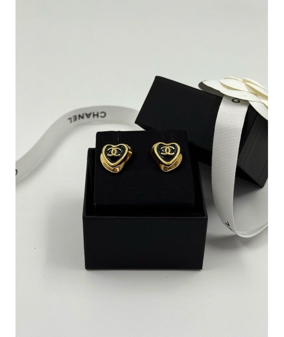 CHANEL Золотые металлические серьги, фото 4