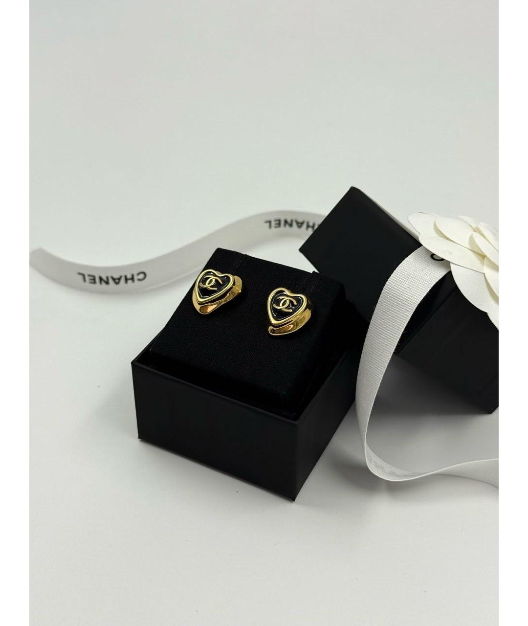 CHANEL Золотые металлические серьги, фото 6