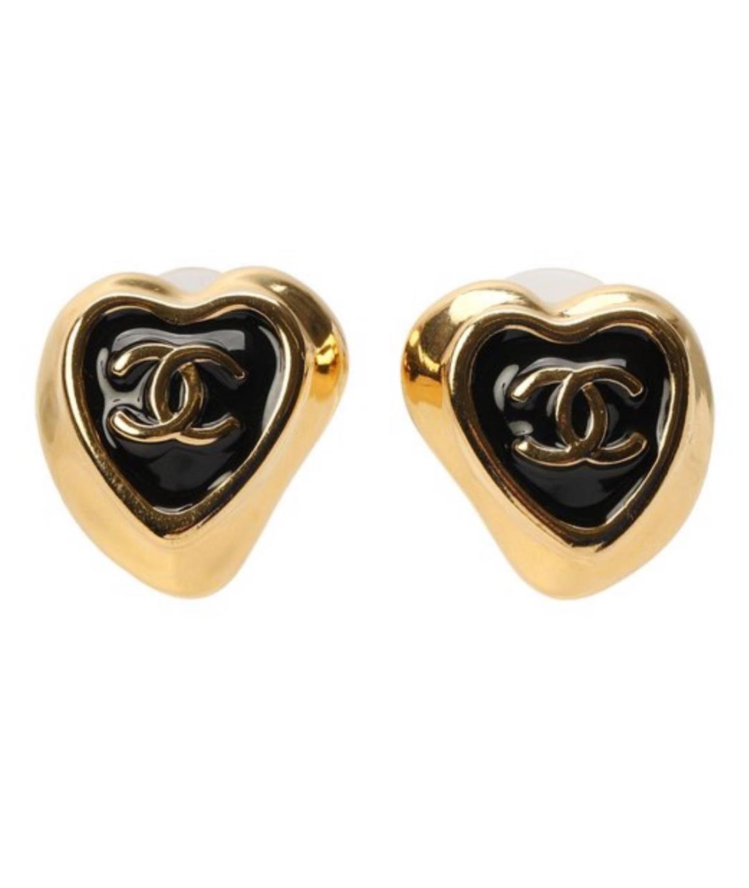 CHANEL Золотые металлические серьги, фото 3