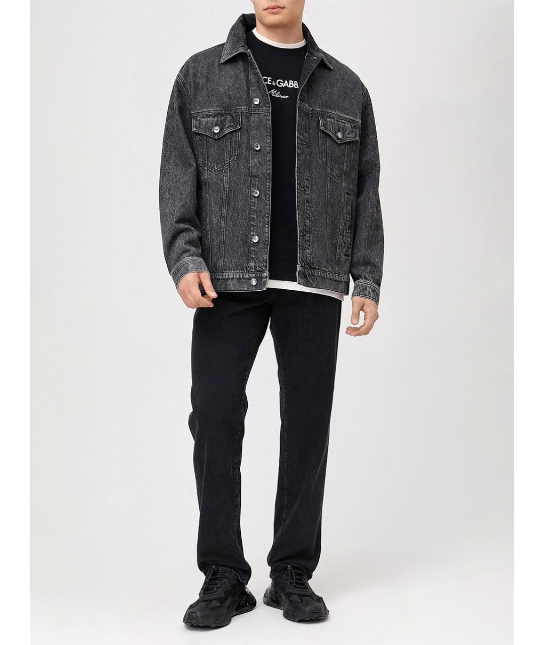 DOLCE&GABBANA Черное поло с длинным рукавом, фото 2