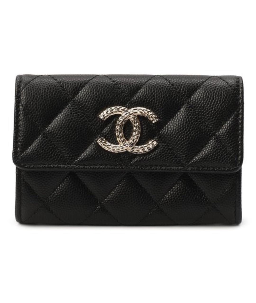 CHANEL Черный кожаный кошелек, фото 5
