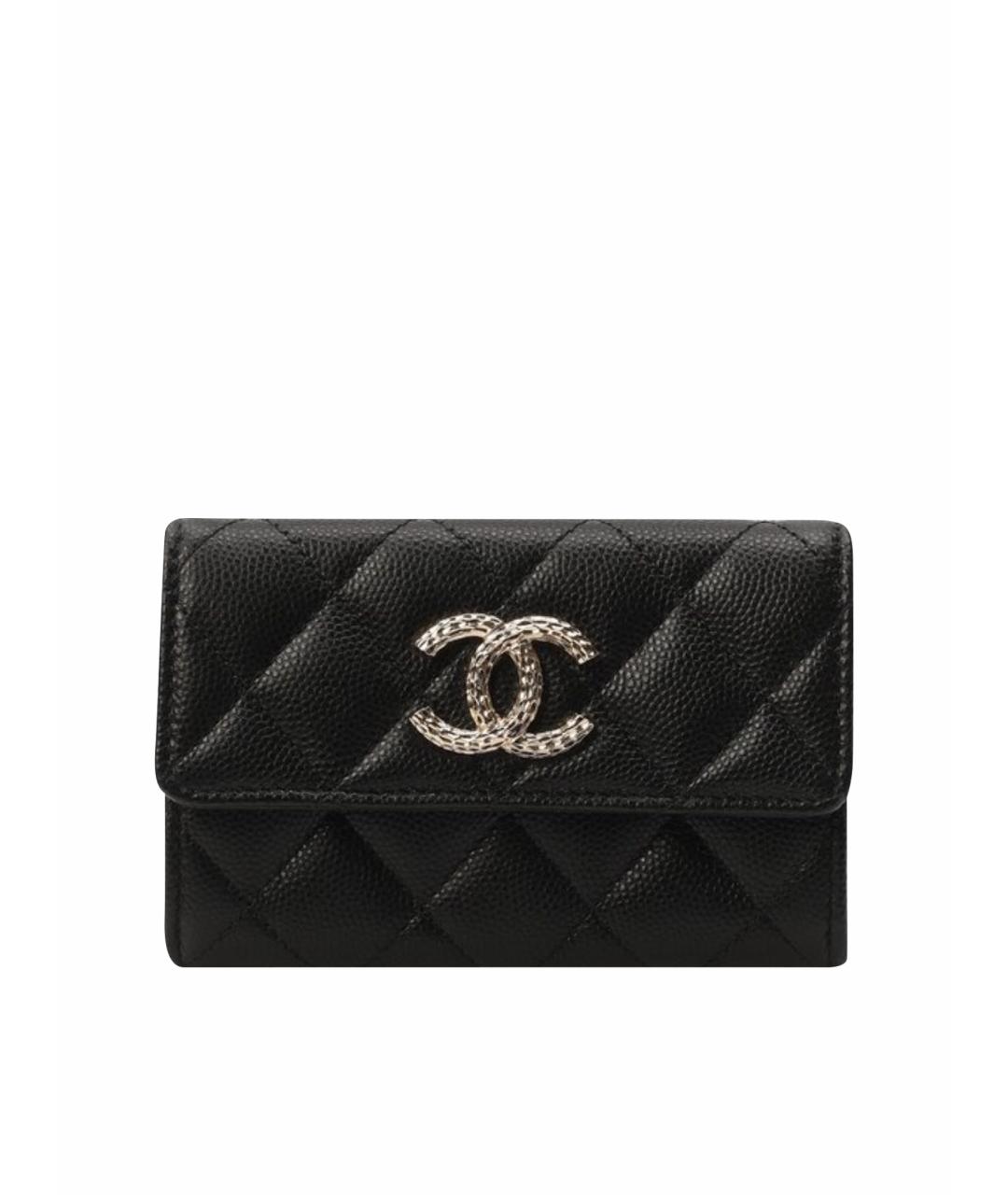 CHANEL Черный кожаный кошелек, фото 1