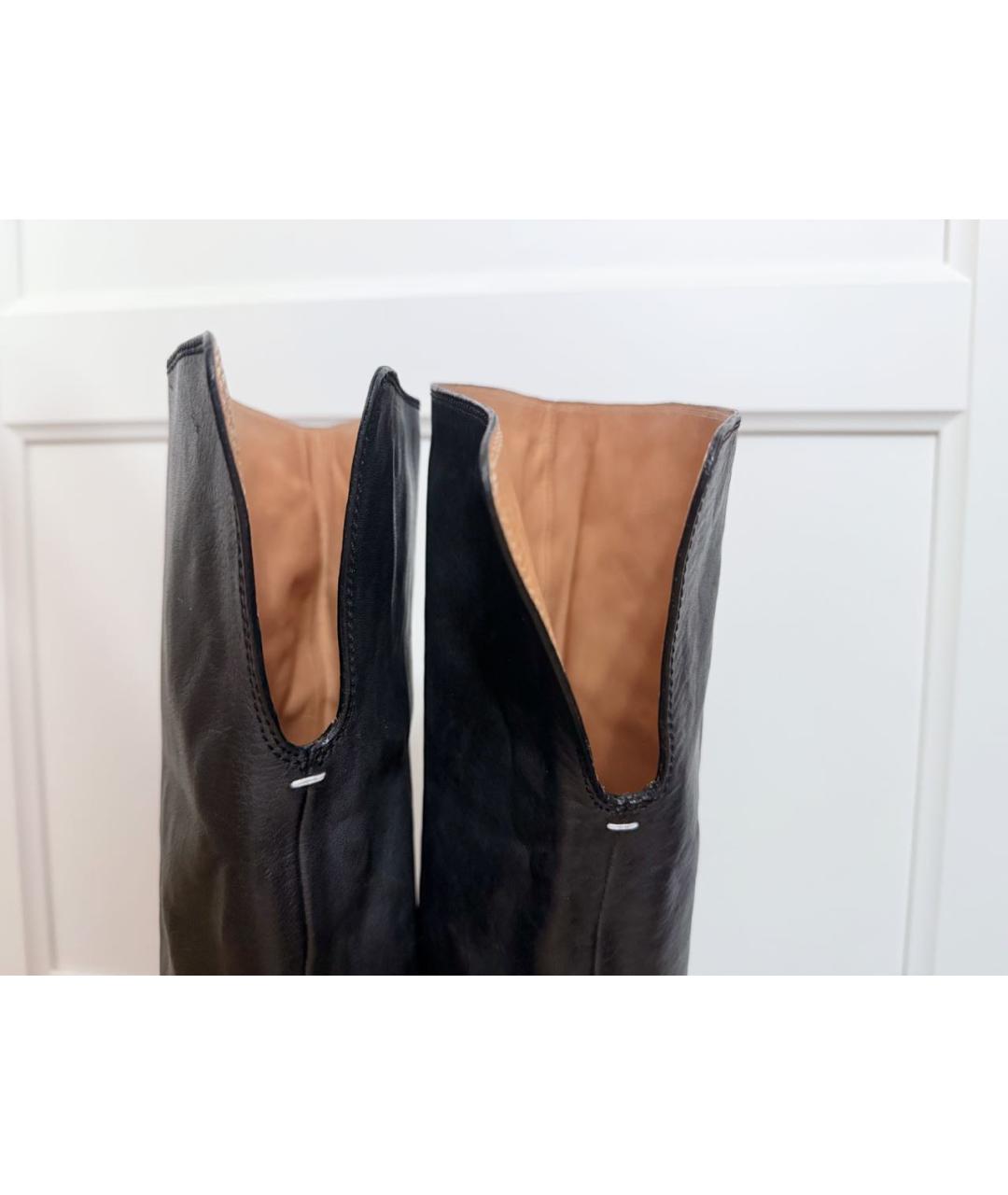 MAISON MARGIELA Черные кожаные сапоги, фото 5