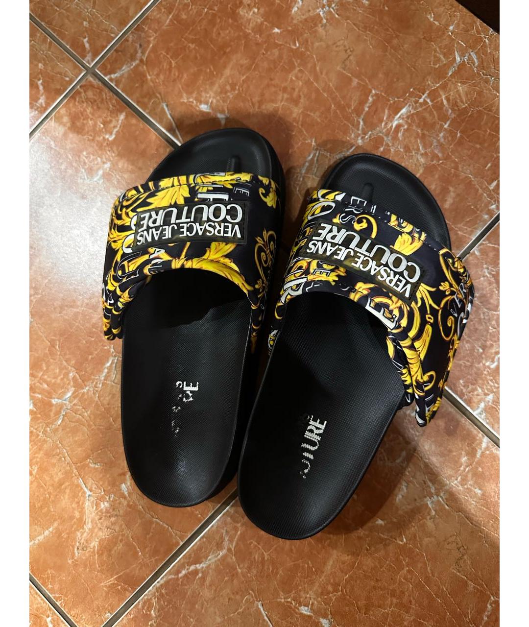VERSACE JEANS COUTURE Черные шлепанцы, фото 3