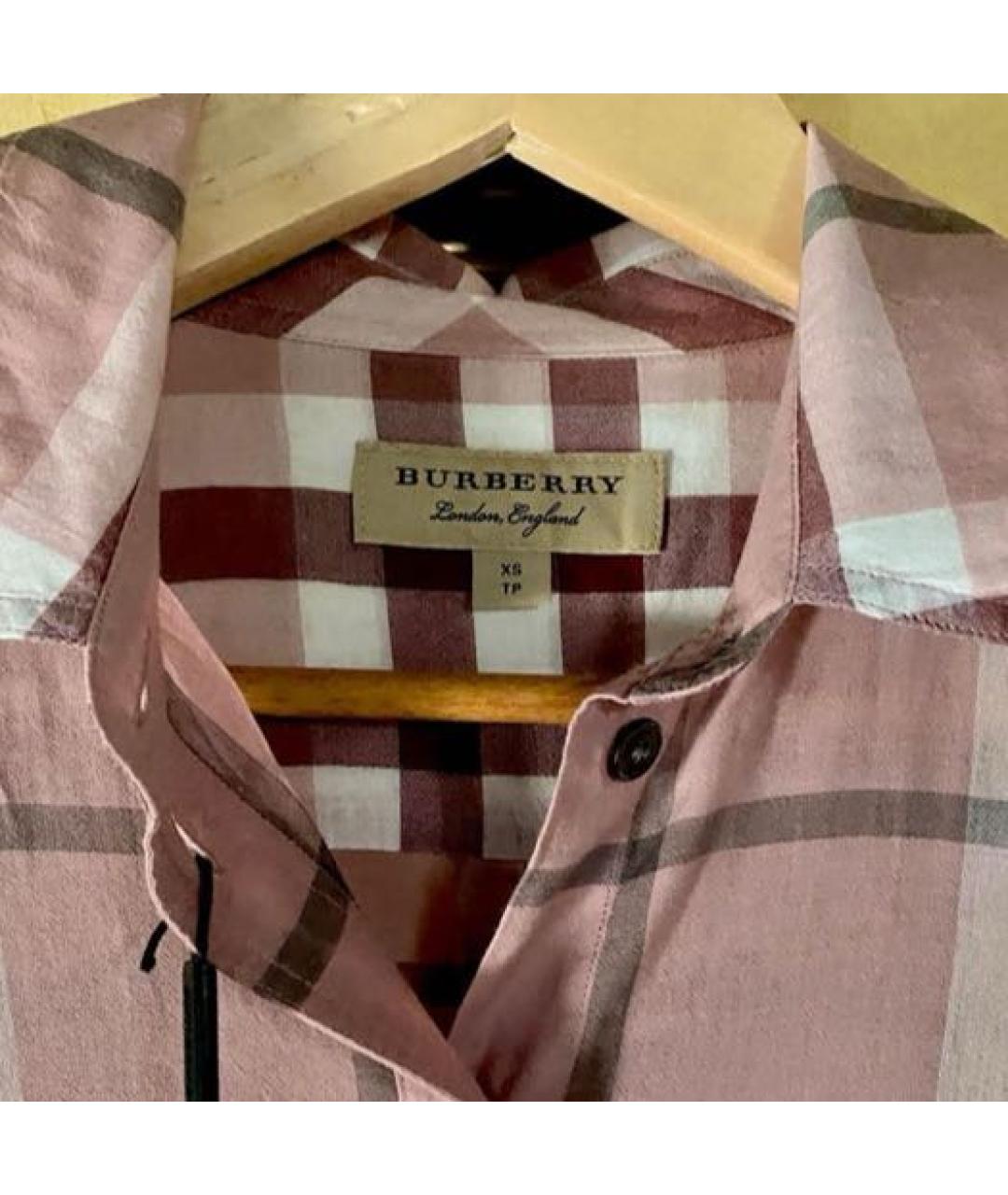 BURBERRY Розовая хлопковая рубашка, фото 5