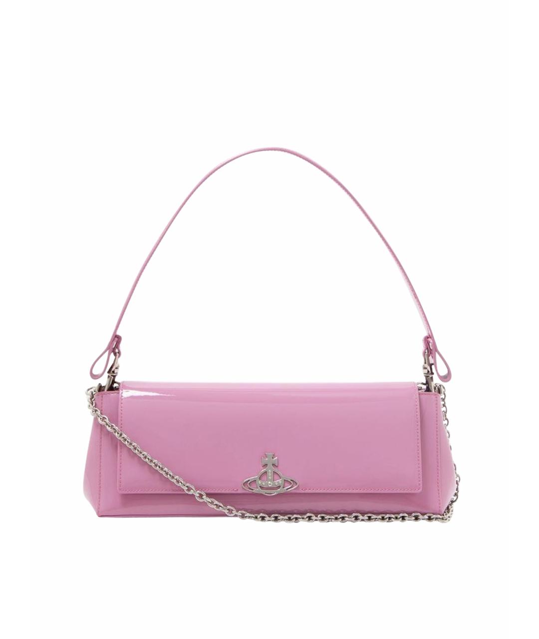 VIVIENNE WESTWOOD Розовая сумка тоут из лакированной кожи, фото 1