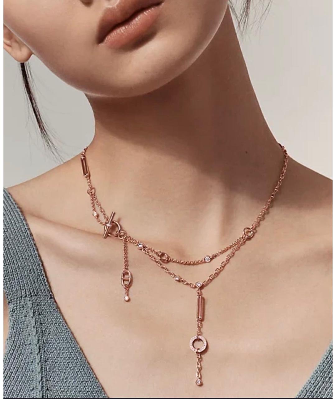 HERMES Золотое колье из розового золота, фото 5
