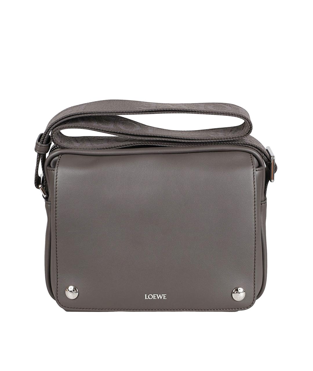 LOEWE Серая кожаная сумка тоут, фото 1
