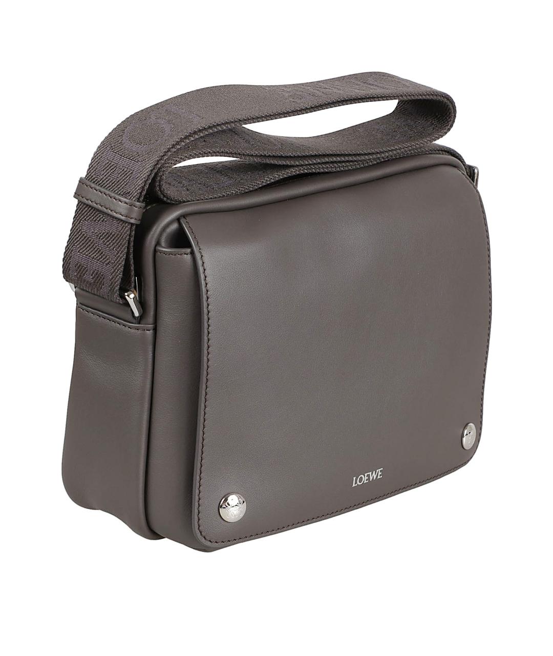 LOEWE Серая кожаная сумка тоут, фото 3