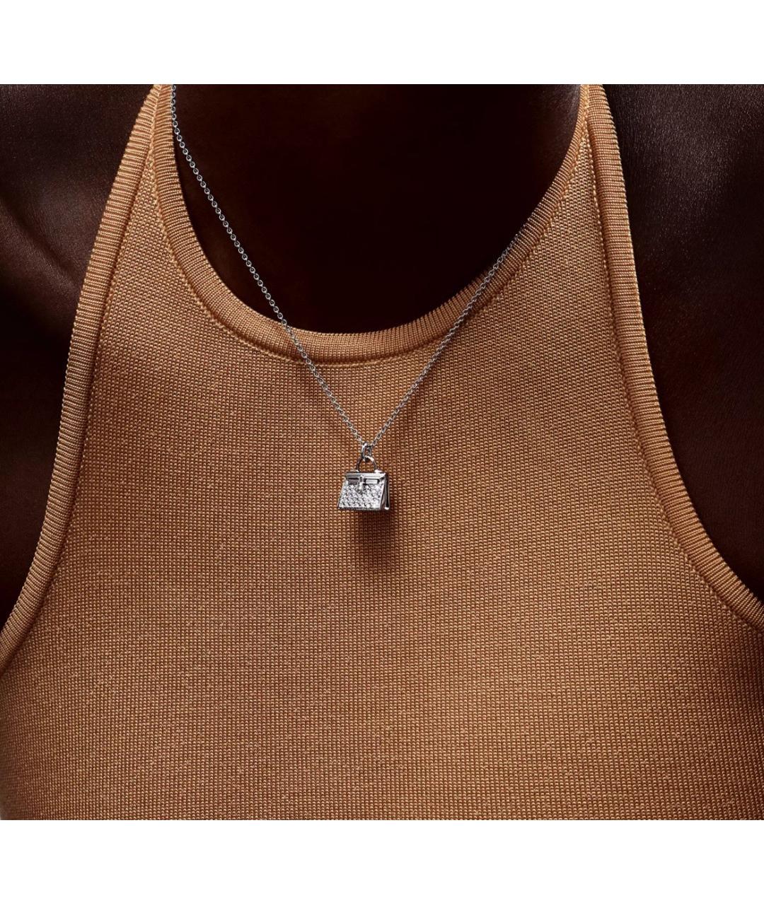 HERMES Серебряное колье из белого золота, фото 4
