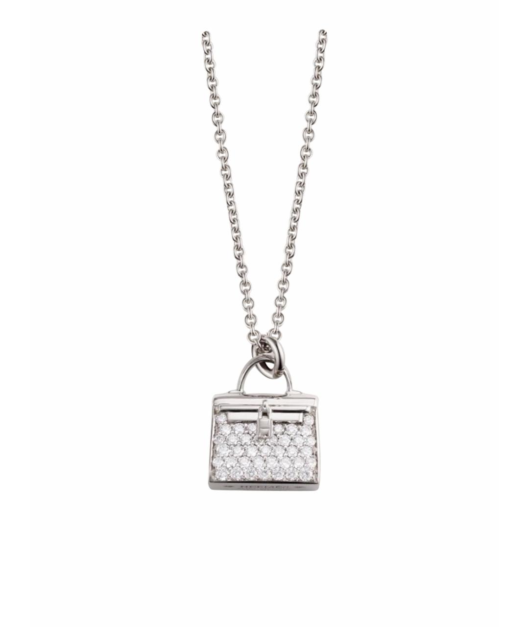 HERMES Серебряное колье из белого золота, фото 1