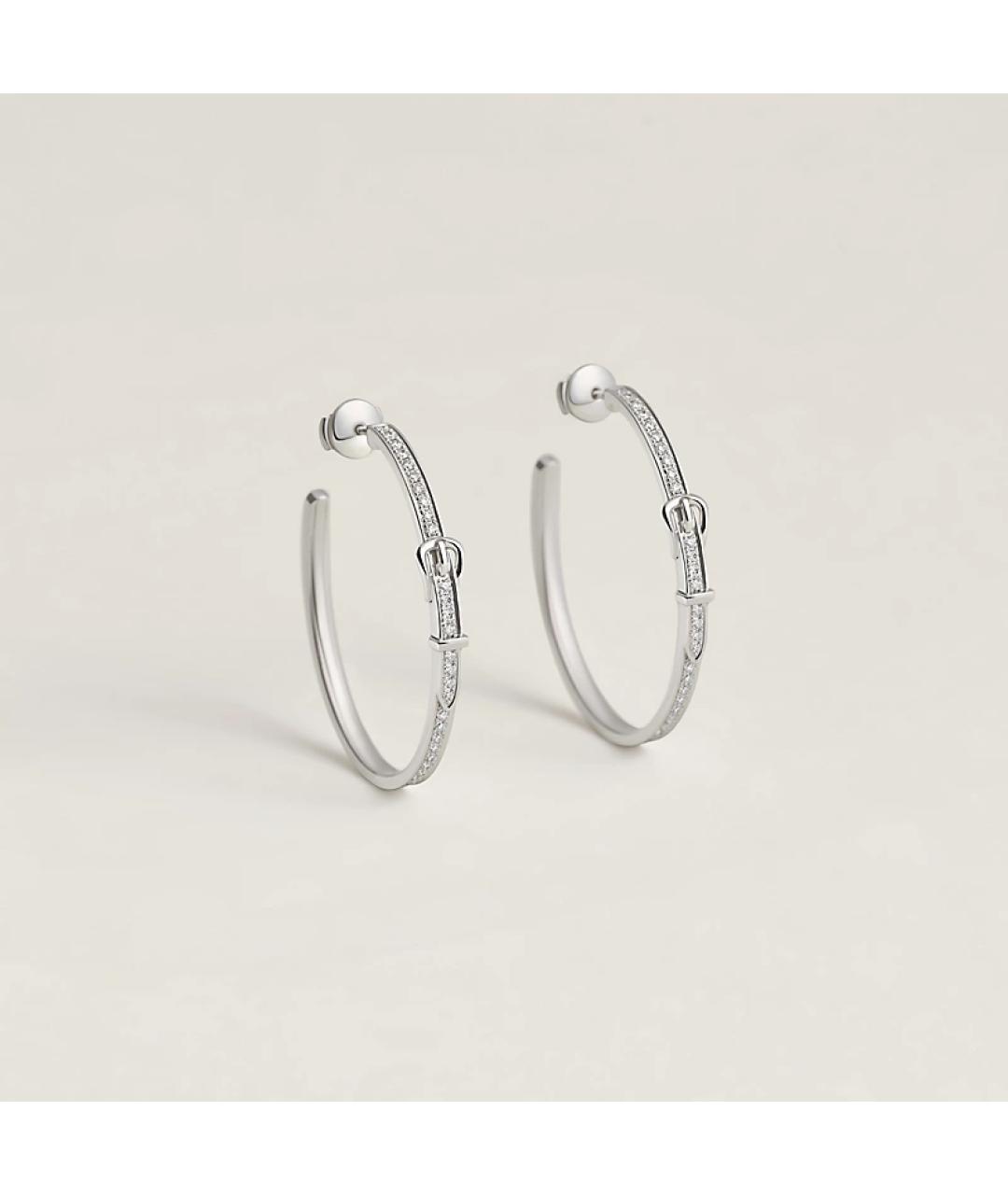HERMES Серебряные серьги из белого золота, фото 6