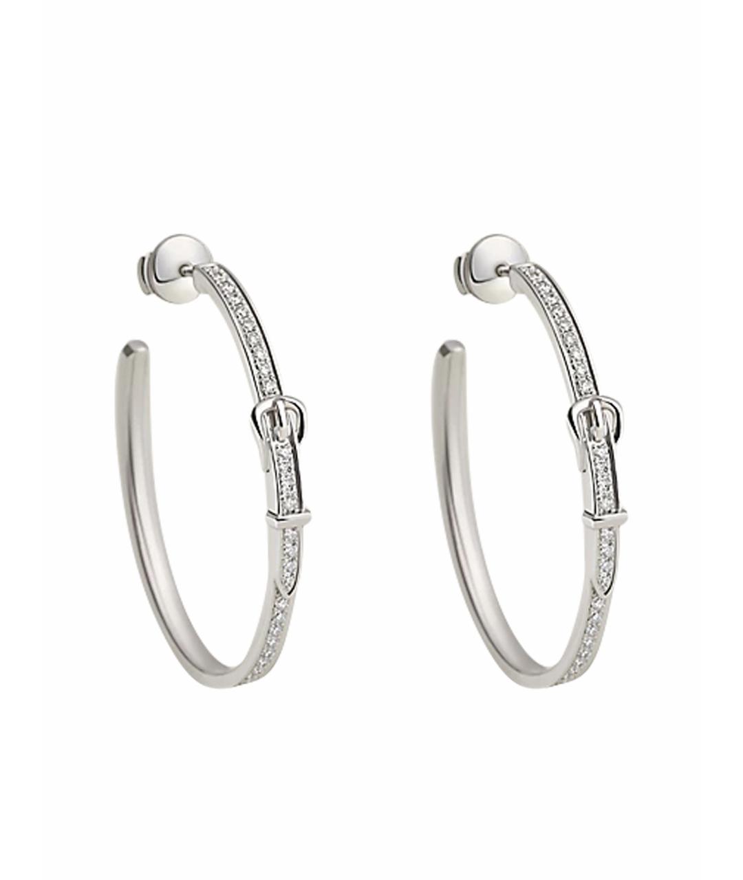 HERMES Серебряные серьги из белого золота, фото 1