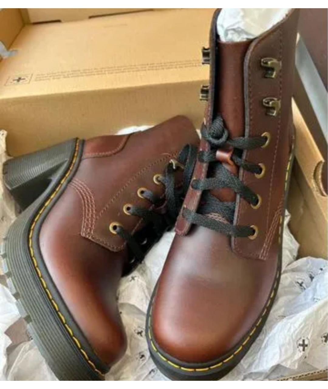 DR. MARTENS Бордовые кожаные ботинки, фото 9