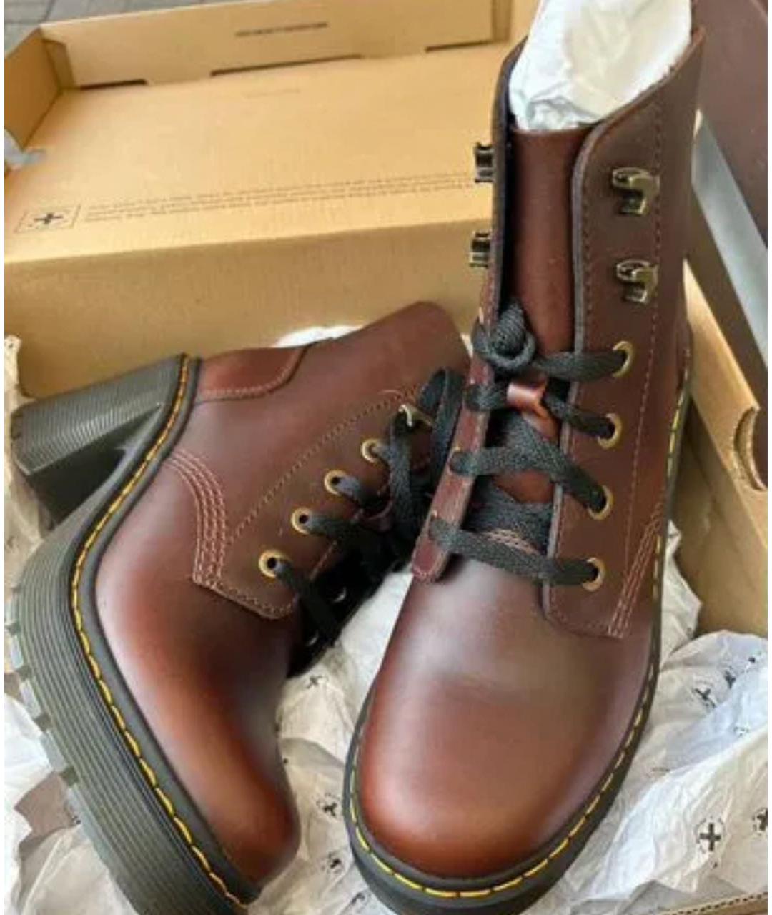 DR. MARTENS Бордовые кожаные ботинки, фото 7