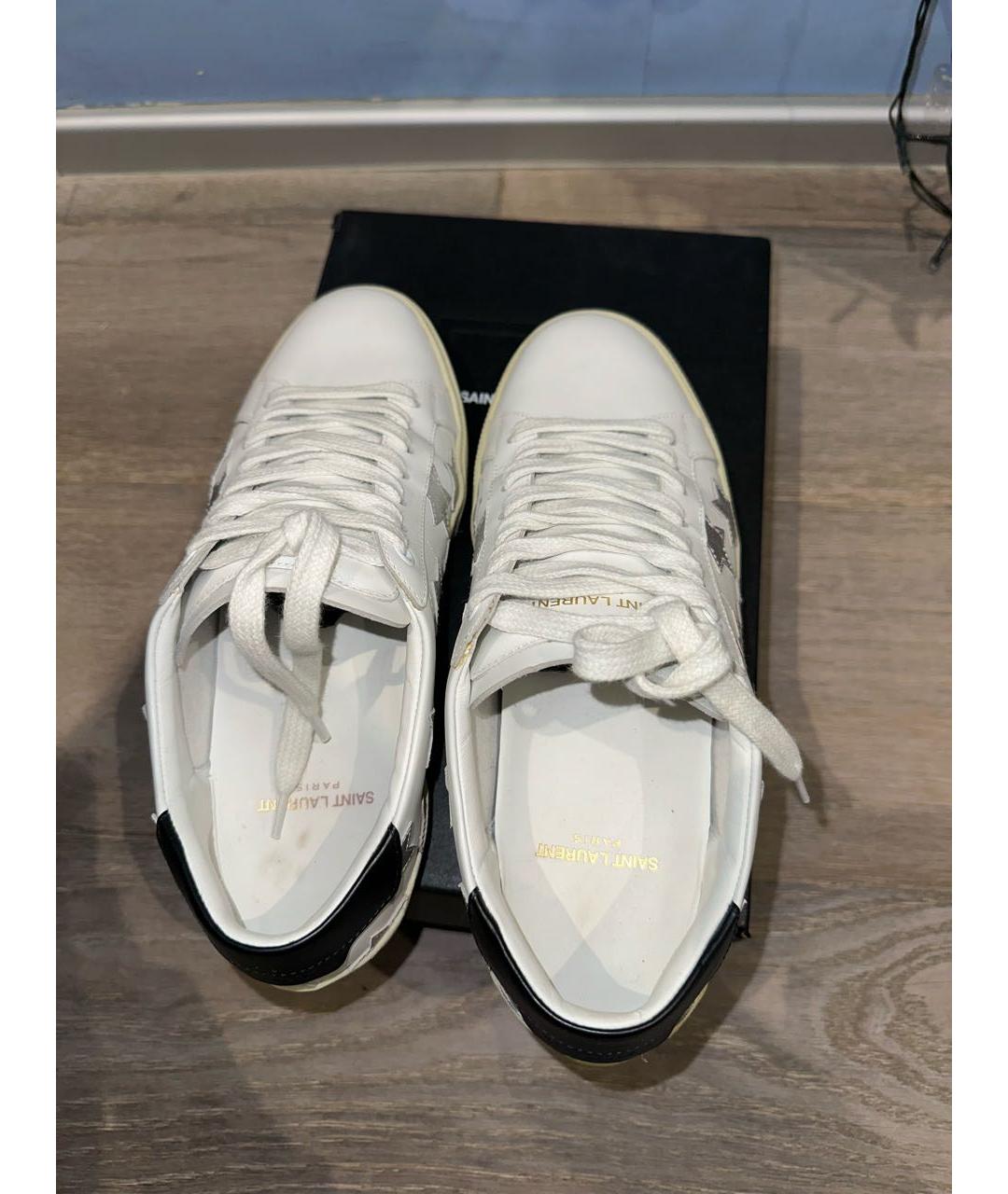 SAINT LAURENT Белые кожаные кеды, фото 6