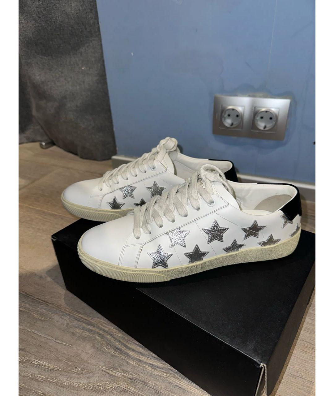 SAINT LAURENT Белые кожаные кеды, фото 3