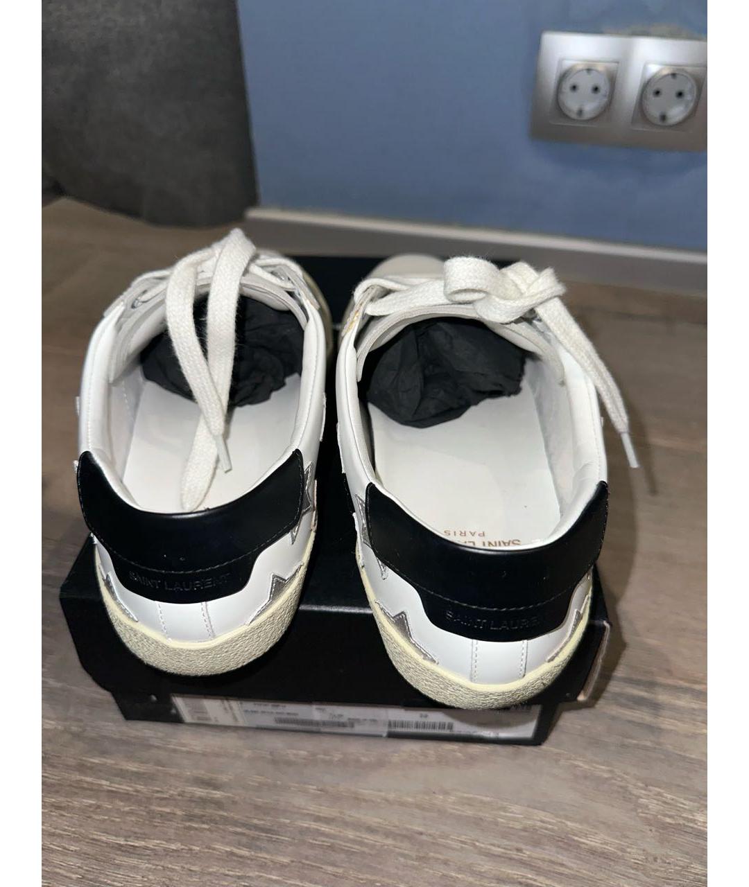 SAINT LAURENT Белые кожаные кеды, фото 7