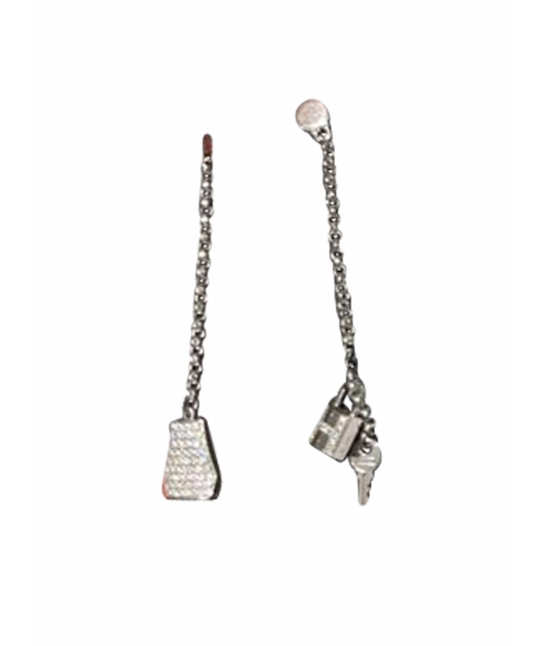 HERMES Серебряные серьги из белого золота, фото 1