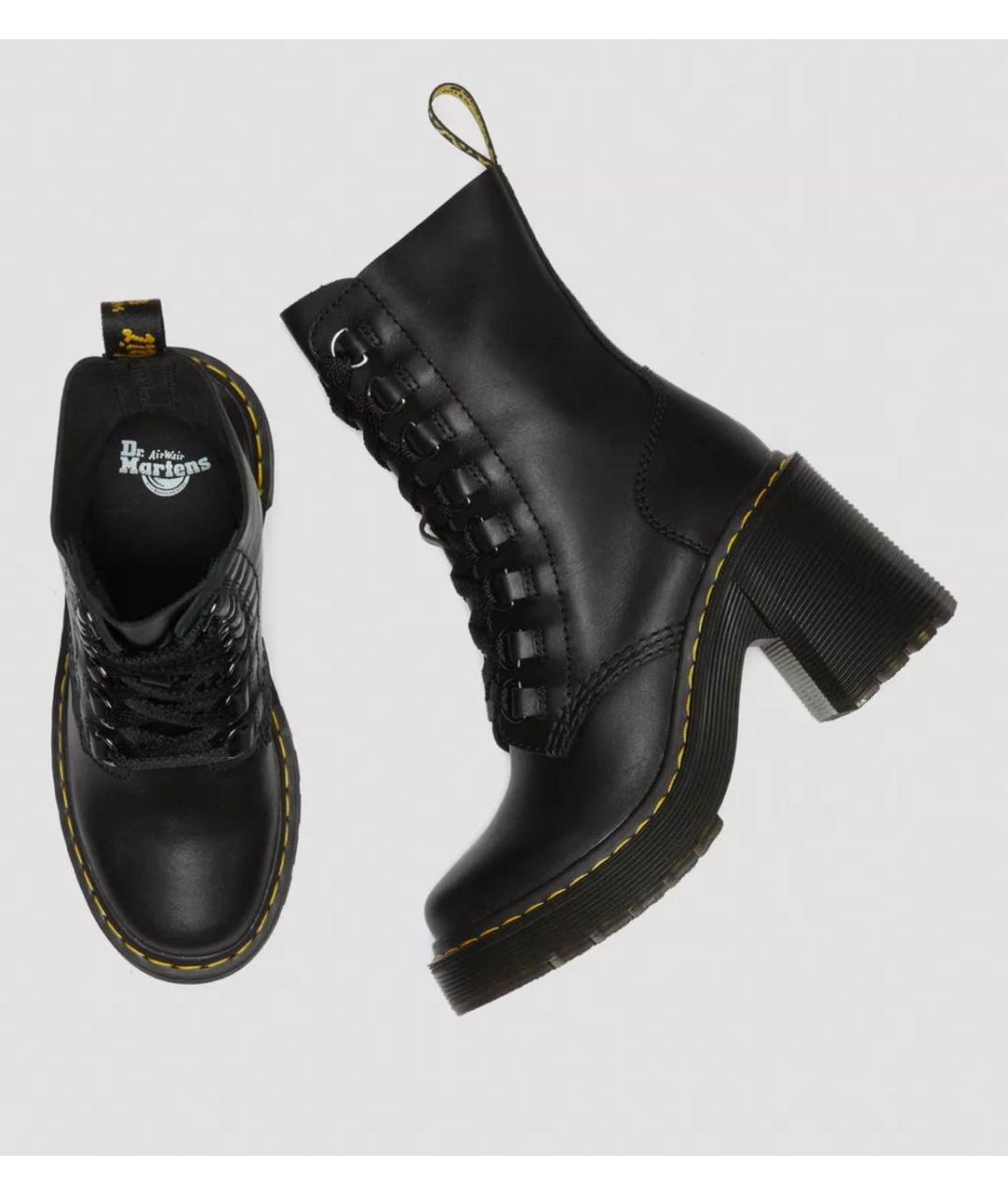 DR. MARTENS Черные кожаные ботинки, фото 2