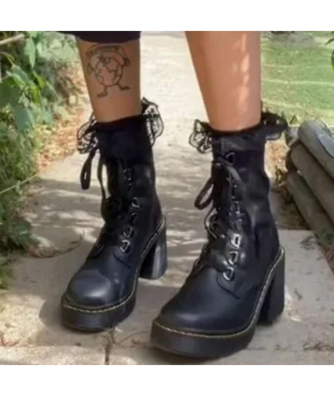 DR. MARTENS Черные кожаные ботинки, фото 6